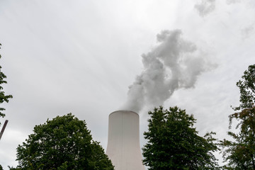 NRW/GERMANY - MAY 16, 2019: The company STEAG operates a two-unit combined heat and power plant in Duisburg, Germany. 