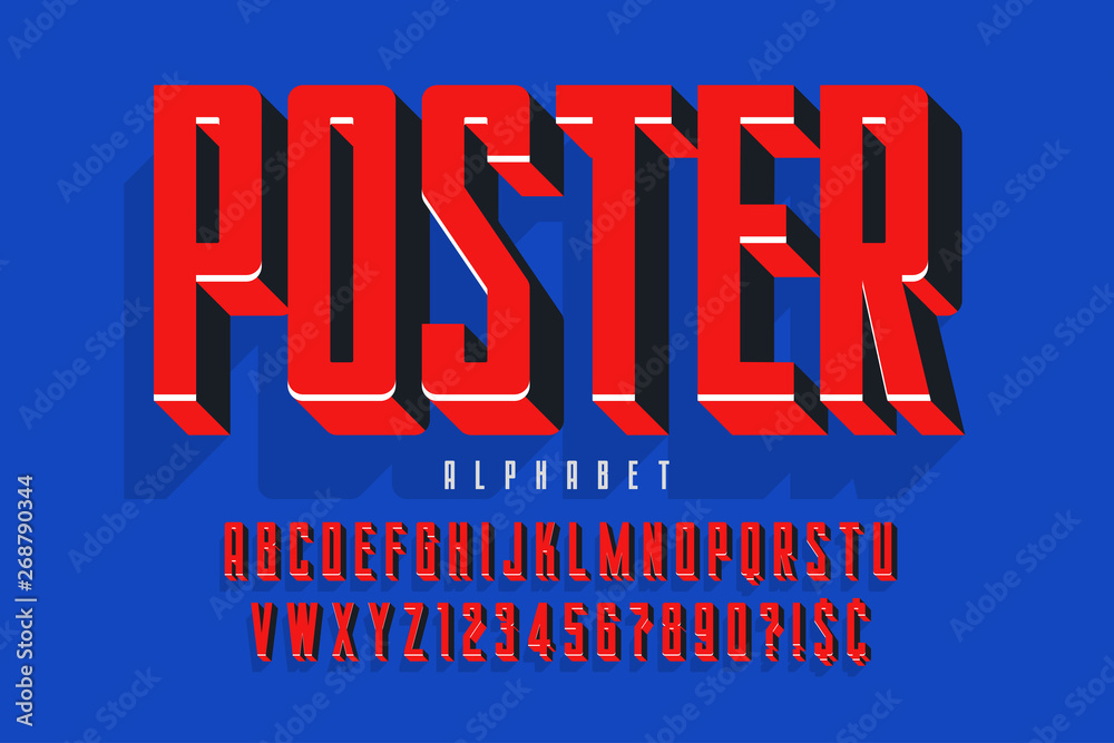 Sticker protest display font design, alphabet, character set
