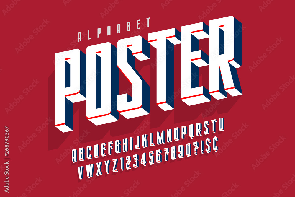 Sticker protest display font design, alphabet, character set