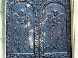 decoration of doors of the Georgian Patriarchate in Tbilisi