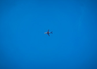 Plane in the clear sky