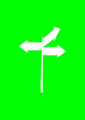 simple blank 3 way signpost green background