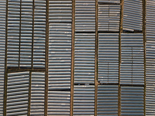 Aerial photo of greenhouses shot from above