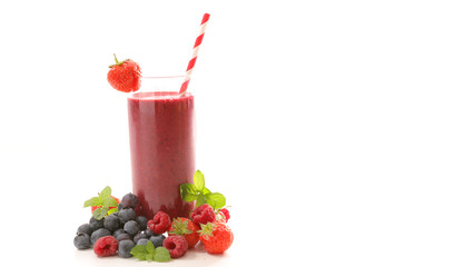 berry fruit juice isolated on white background