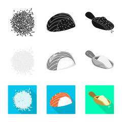 Vector illustration of crop and ecological logo. Collection of crop and cooking stock symbol for web.