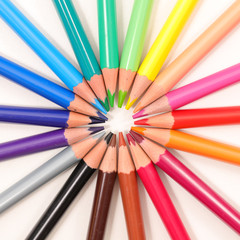 Naklejka premium colored pencil, top view