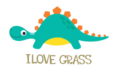 Vector doodle of cute dinosaur