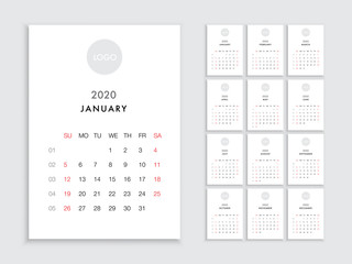 Calendar 2020 2021 year template day planner in this minimalist