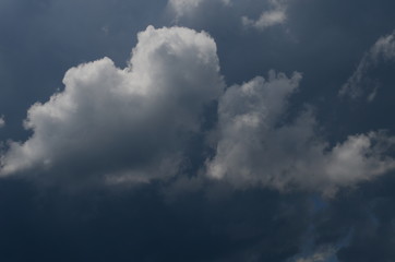 blue sky with beautiful white fluffy clouds