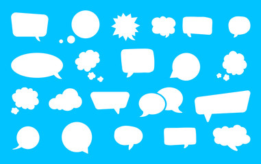 Big set of speech bubbles. Retro empty comic bubbles. Stickers. Vector illustration.