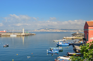 The small port of Portici in the province of Naples