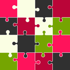 Jigsaw puzzle. Vector illustration.