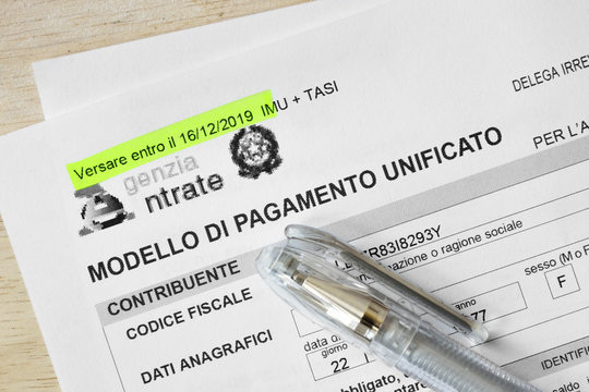 Modello di pagamento unificato F24 - Tari, Imu