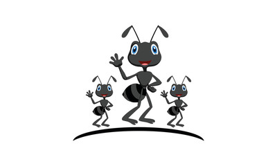 Black ant cartoon illustration