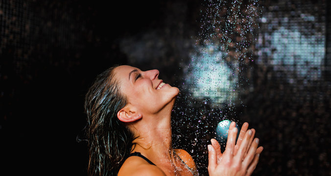 Beautiful Woman Taking a Shower
