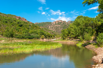 Landscape in the gorge Grenouillet near Saint-Raphael