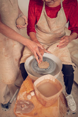 Top view of a professional ceramics jigger