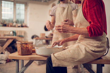 Special equipment being used in pot making