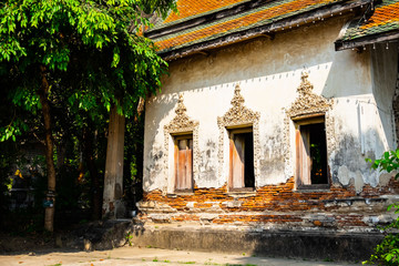 Fototapeta premium Old sanctuary at wat kampang Bangkok