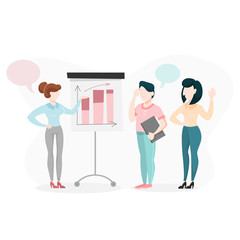 Three business person stand and talk. Businessman