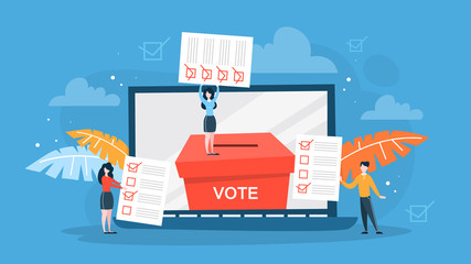 Election campaign. People vote for the candidate