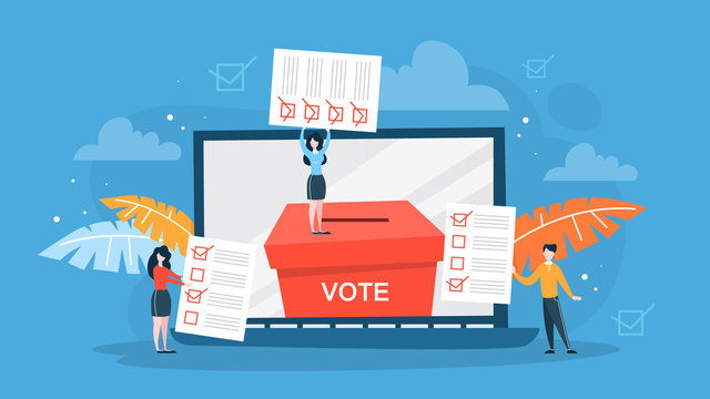 Election campaign. People vote for the candidate