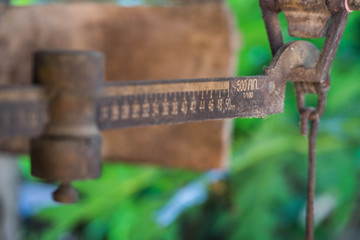 old tools on a wooden background