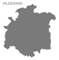 Hildesheim grey county map of Lower Saxony Germany DE
