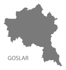 Goslar grey county map of Lower Saxony Germany DE