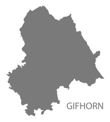 Gifhorn grey county map of Lower Saxony Germany DE