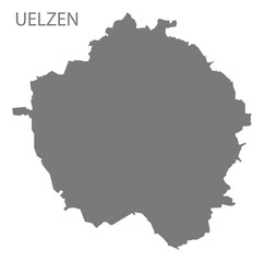 Uelzen grey county map of Lower Saxony Germany DE