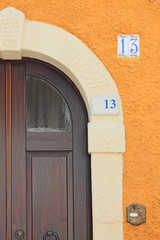 Ancient door in an Italian town close-up