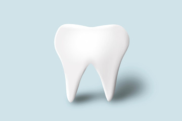 Clean Teeth isolated on blue background. Dental illustration