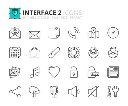 Outline icons about interface 2