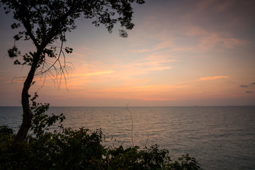 Naklejka na ściany i meble beautiful sunset on sea in Thailand