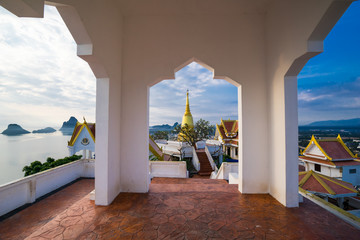 temple on hill in coast of Thailand