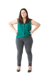 Plump lady in smart casual