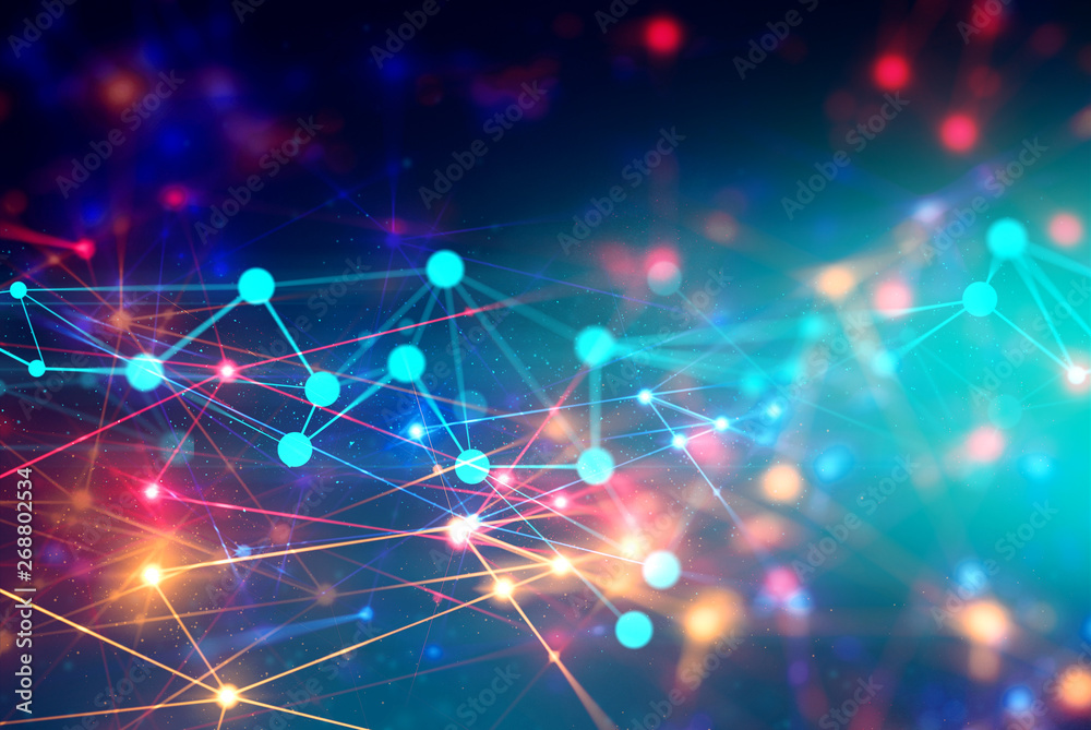 Poster cloud storage upload icon, ai robotic, social internet of things, technology abstract futuristic cyb