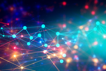 cloud storage upload icon, ai robotic, social internet of things, technology abstract futuristic cyber net web connect to network background illustration 3d rendering, signal of data