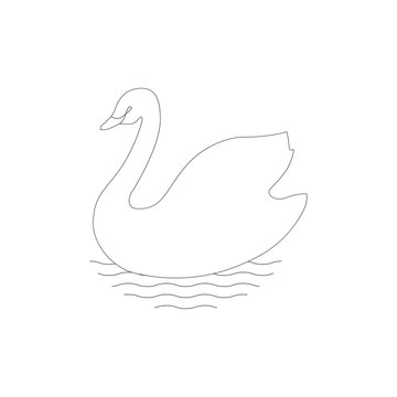 Swan. Isolated icon on white background. Vector graphics.
