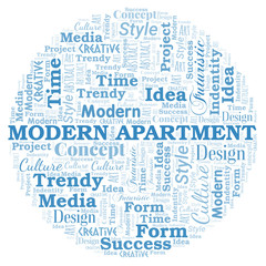 Obraz premium Modern Apartment word cloud. Wordcloud made with text only.