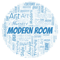 Obraz premium Modern Room word cloud. Wordcloud made with text only.