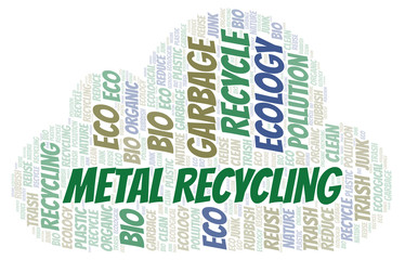 Obraz premium Metal Recycling word cloud.