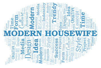 Fototapeta premium Modern Housewife word cloud. Wordcloud made with text only.