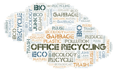 Fototapeta na wymiar Office Recycling word cloud.