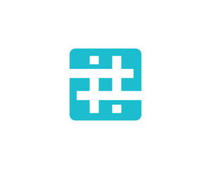 Hashtag symbol logo icon design template elements