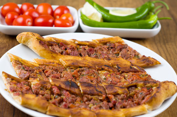 Turkish bread made with chopped meat