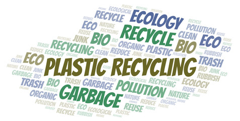 Fototapeta premium Plastic Recycling word cloud.