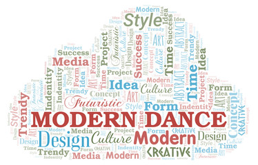 Modern Dance word cloud. Wordcloud made with text only.