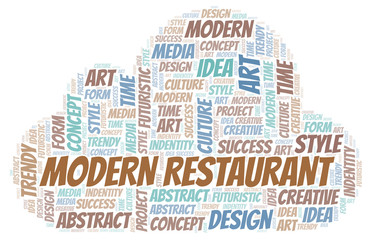 Obraz premium Modern Restaurant word cloud. Wordcloud made with text only.